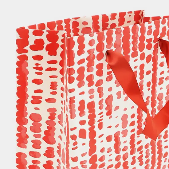 Handmade Paper Gift Bags - Set of 5, (9 X 4 X 11.5 Inch) Red {4}