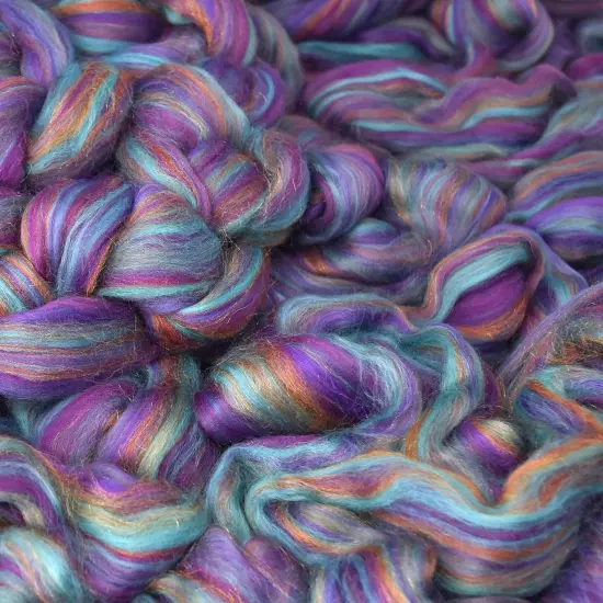 Designer Blend Superfine Merino and Stellina Top Roving. Fancy, Colorful, Exotic - Limited Edition. Fata Morgana {2}