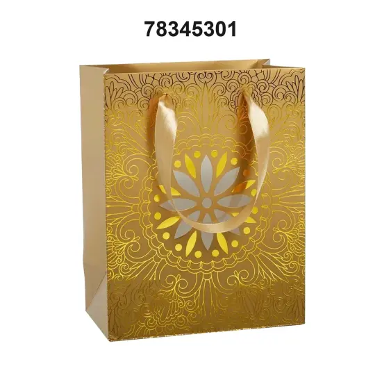 Chic Medallion Euro Totes 11 3/4'' x 4 3/4'' x 15 3/4'' for Retail Displays Gold {3}