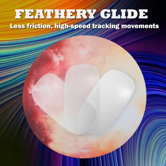 Insten Galaxy Mouse Pad Round Mars, Non Slip Rubber Base, Smooth Surface Mat, For Home Office Gaming Yellow {2}