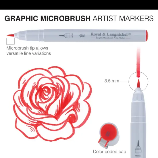 MARK-2301 | 12pc Graphic Microbrush Artist Markers {4}