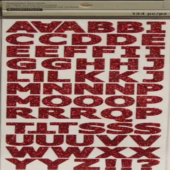Recollections Red Glitter Alphabet Stickers - Double-Pack {1}