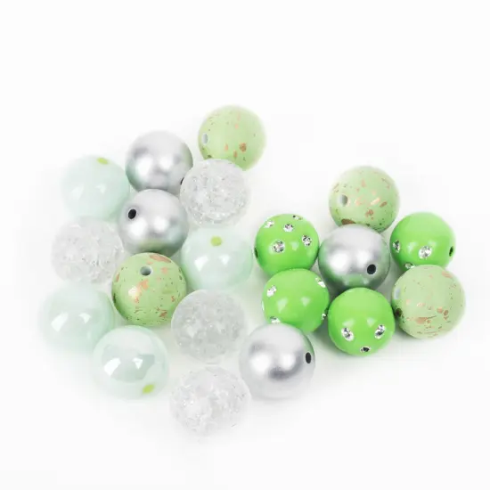 CousinDIY Bubblegum Bead 20mm 20/Pkg-Lime Mix {3}