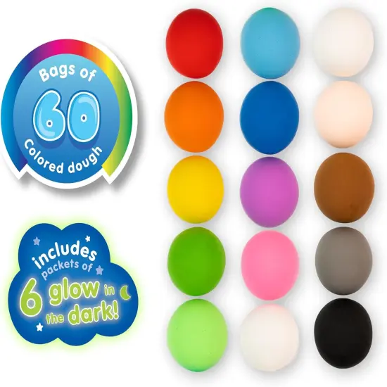 Air Dough - 60 Bags of Colored, Air Dry, Ultra Light, Non-Toxic Modeling Clay in a Bucket Including Accessories, Tools, Tutorial Videos (Educational, DIY, Kids Gifts, Art Craft Set for Boys & Girls) {3}