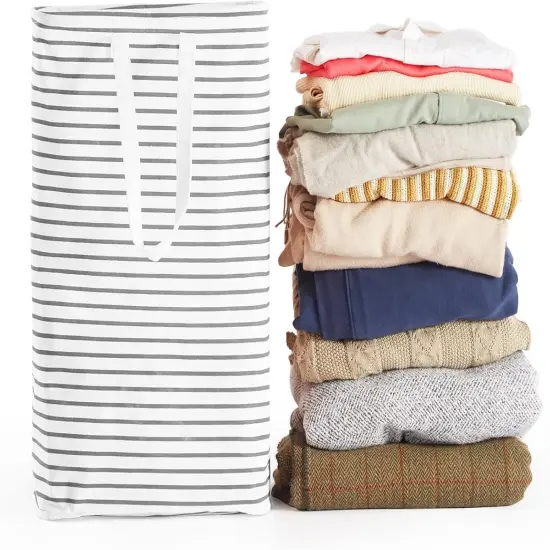 Freestanding Laundry Hamper, Collapsible Waterproof Clothes Basket with Easy Carry Long Handle, Washing Bag for Clothes, Toys {2}