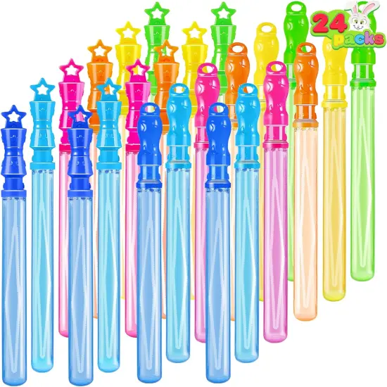 24 Pack 14&rsquo;&rsquo; Bubble Wands Assortment, 6 Colors Giant Bubble Wands Party Favors Kids Summer Toys Outdoor Play Toys Games Christmas Birthday Party {1}