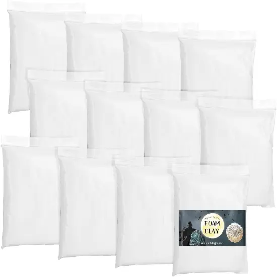 Air Dry Clay 600g for Adults & Kids, Lightweight Foam Clay, White Soft Modeling Clay for Sculpting & Slime Ideal for Cosplay, Art, and Educational Projects, Non-Toxic, Ages 3+ {1}