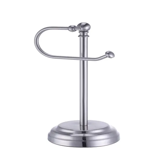 Heavy Weight Classic Decorative Metal Fingertip Towel Holder Stand Silver {3}