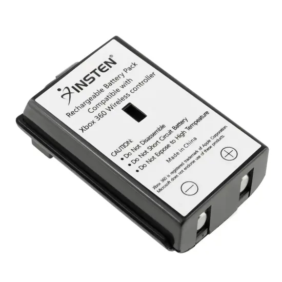 Insten for xBox 360 Controller Battery Pack 3600mAh Rechargeable Power Kit Set with USB Charger Cable for XBOX 360 Wireless Controllers Charge and Play - Black {3}