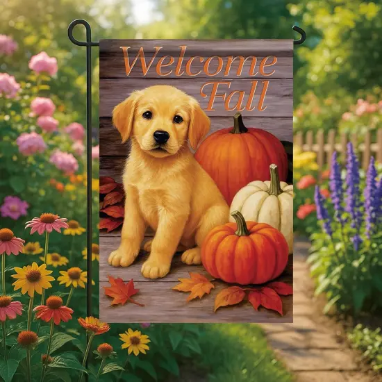 Fall Garden Yard Flag 12x18 Inch(Labrador Retriever Puppy) {2}
