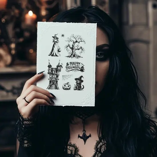 3PCS Halloween Stamps and Dies Set Layered Stencil(Halloween Themed) {6}