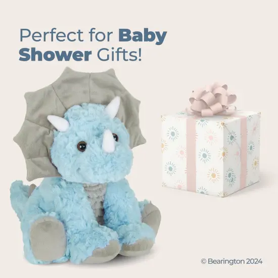 Bearington Lil' Tracer Plush Stuffed Animal Dinosaur with Rattle, 5 inch, For Ages 0-14 Blue {5}