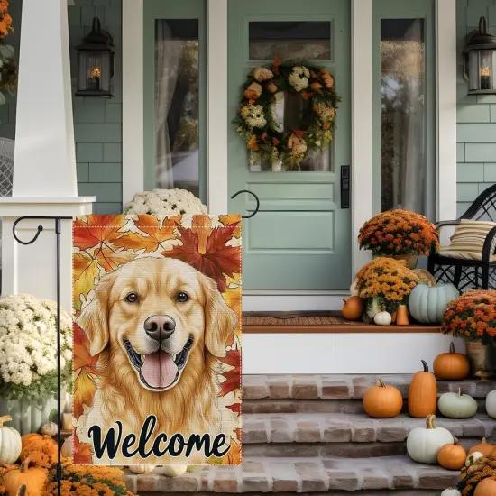 12x18 Inch - Welcome Fall Maple Leaf Garden Yard Flag (RMQ-646) {2}
