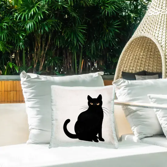 Stupell Industries Black Cat Eyes Silhouette Outdoor Pillow, 18 x 7 x 18 {2}