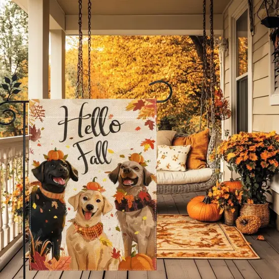 Fall Dog Garden Yard Flag for Outside 12x18 Inch(Black) {2}