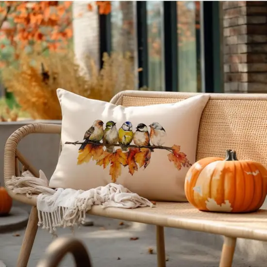 Thanksgiving Decor Maple Leaf Decorative Lumbar Throw Pillow Cases Farmhouse {5}