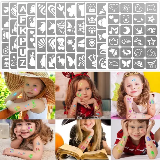 Paint Stencils Kit on Face and Body (183 PCS Stencil) {5}