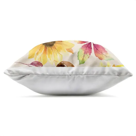 Stupell Industries Fall Mushroom Sunflowers Pattern Outdoor Pillow, 18 x 7 x 18 {3}