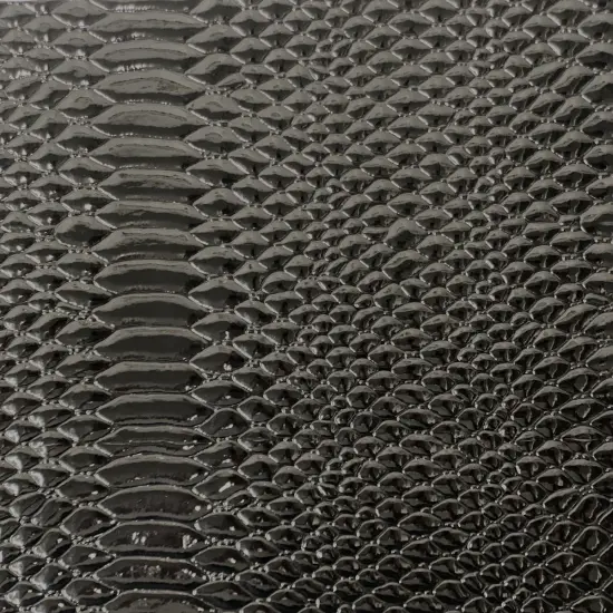1 Yard Culebra Patent 3D Embossed Snake Skin Vinyl Fabric For Upholstery Handbags 54" Width Ivory {7}