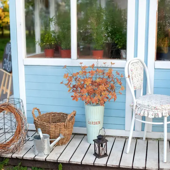 6PCS 28" Fall Floral Stems - Orange {5}