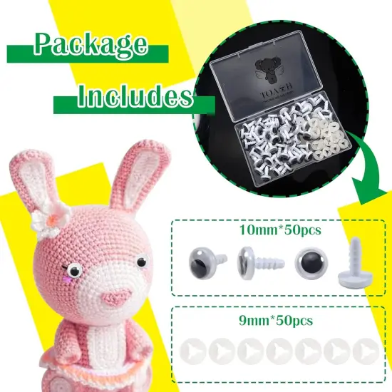 50pcs Black Wiggle Googly Eyes for Crocheting {3}