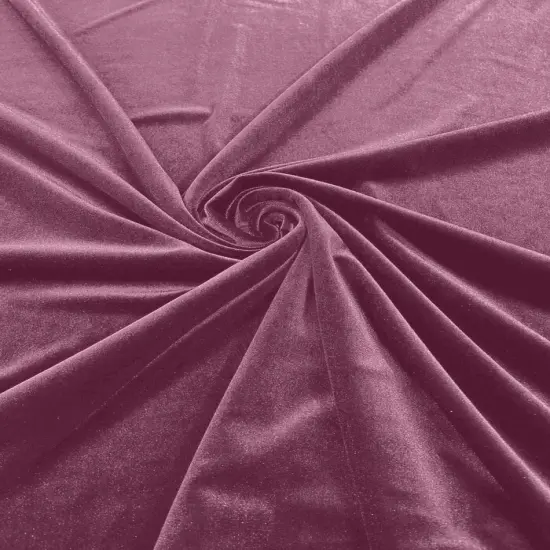 1 Yard Luxurious Stretch Velvet Fabric Polyester Lycra Spandex 58/60" Wide Dark Lilac {1}