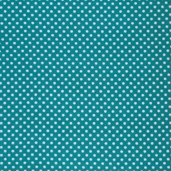 Mook Fabrics Polka Dot Flannel Fabric [43 in. Wide] - By The Yard Teal/White {1}