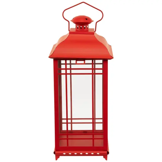 Northlight Mission Style Metal Candle Lanterns - 19.5" - Red - Set of 3 {7}