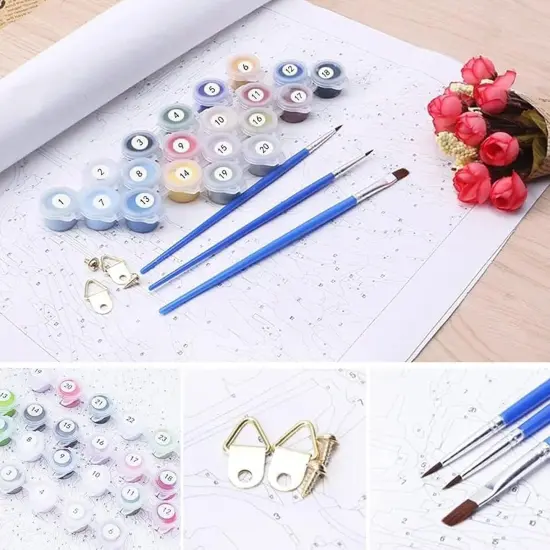 Skull Paint by Numbers Kit - 16x20 Inch {5}