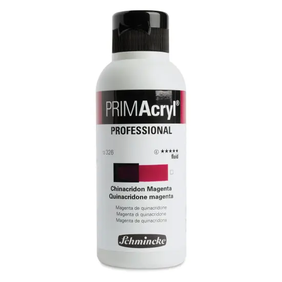Schmincke Primacryl Professional Fluid Acrylic - Quinacridone Magenta, 250 ml bottle {1}