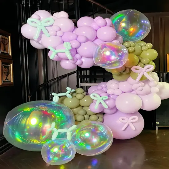 4D Round Ball Balloons for Spring/Holographic Balloons/Star Clear {2}