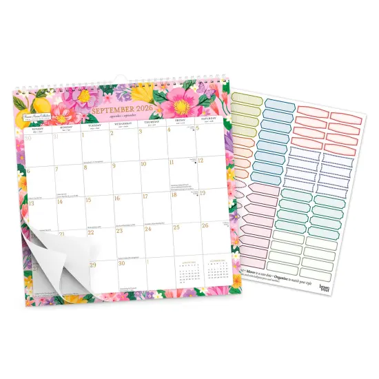 Bonnie Marcus OFFICIAL | 2026 12 x 12 Inch (Hanging) Monthly Square Wire-O Calendar | Sticker Sheet {3}