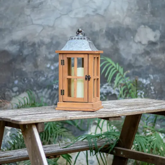 (Set of 2) - 15in IP65 Waterproof Vintage Style Candle Lantern, Decorative Lanterns {5}