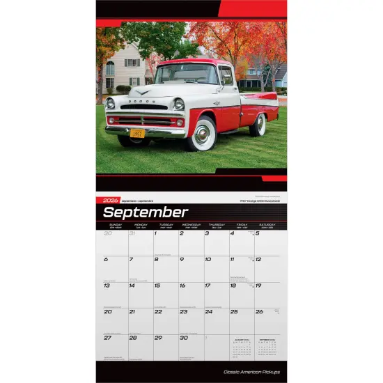 Classic American Pickups OFFICIAL | 2026 12 x 24 Inch (Hanging) Monthly Square Wall Calendar | Foil Stamped Cover | Plastic-Free {4}