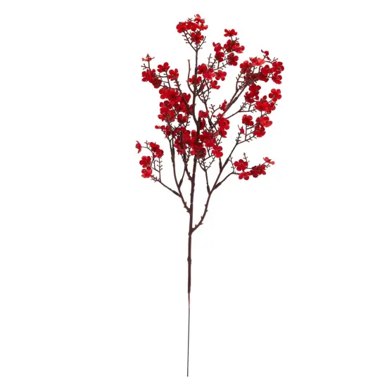 6 Pack Silk Artificial Baby's Breath Flowers with Stem, Babies Breath Faux Flower Bouquet, Fake Floral Arrangement for Table Centerpiece Decorations (20 in, Red) {6}