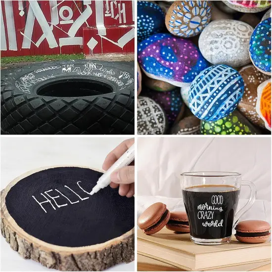 8 Pack 2-3MM Medium Tip Acrylic White Paint Markers {3}