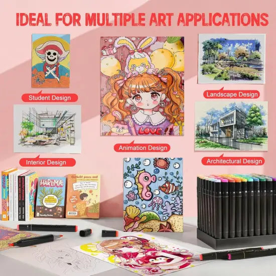 Alcohol Markers Set 80 Colors - Dual Tip Art {5}