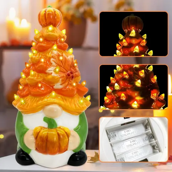 Green Gnome Pumpkin Table Decor {4}