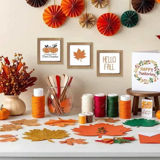 3 Piece Fall Wooden Sign {5}