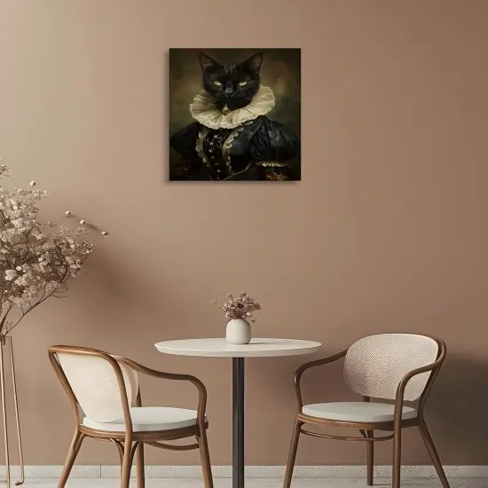 Halloween Gothic Cat Canvas Wall Art - 12X16 Inch {3}