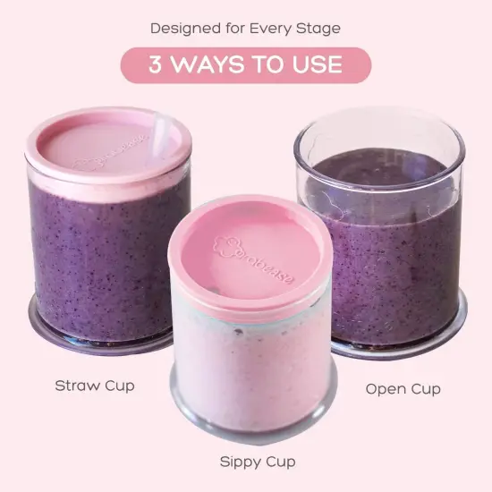 Grabease Sippy Cup Transition Sippy Cups for Baby Toddler Sippy Cups Baby Feeding, BPA-Free & Phthalate-Free for Baby & Toddler, 4-oz, Blush Pink {3}