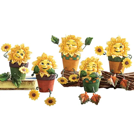 Collections Etc Collectible Sunflower Shelf Sitters - Set of 5 {2}
