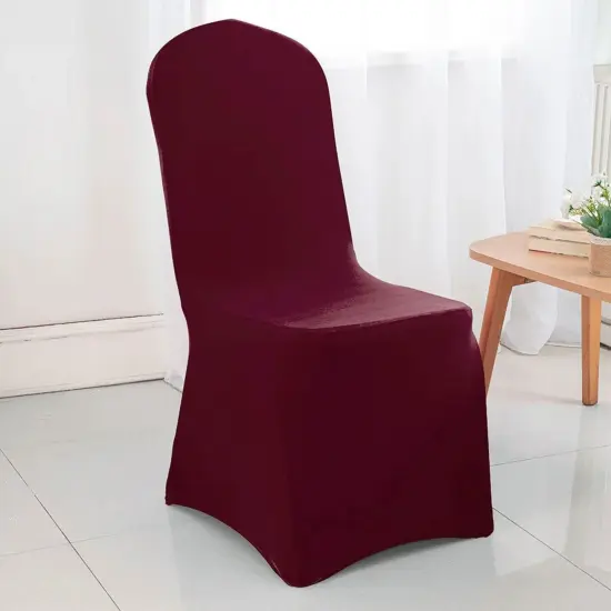 1 Piece Spandex Banquet Chair Cover Burgundy Stretch Wrinkle Resistant Event Decoration {2}