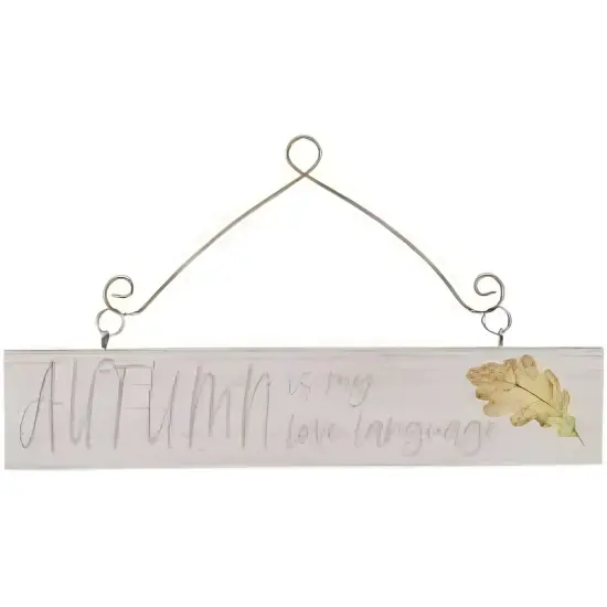 Wood Fall Leaf Hanging Ornaments with Gold Hangers 4 Asstd. {4}