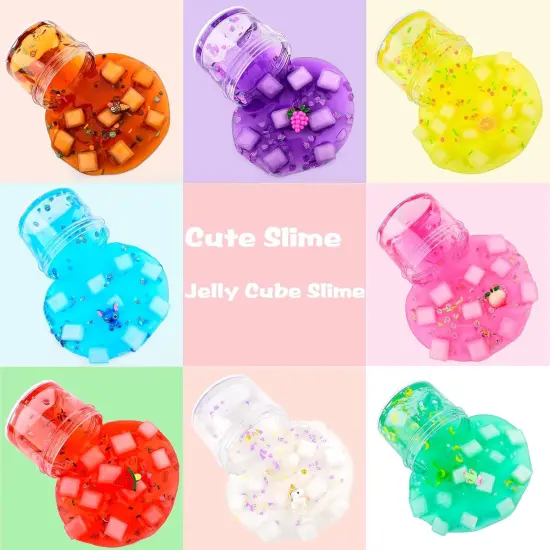 Jelly Cube Clear Slime Kit 8 Pack for Kids {3}