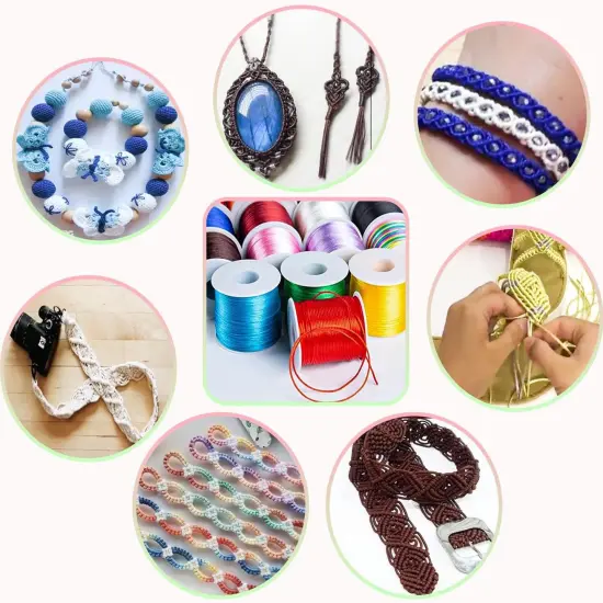 109 Yards Nylon Cord Beading Satin String for Chinese Knotting Rattail Beading Macrame Friendship Bracelet Jewelry Making (Golden, 1.5MM) {3}