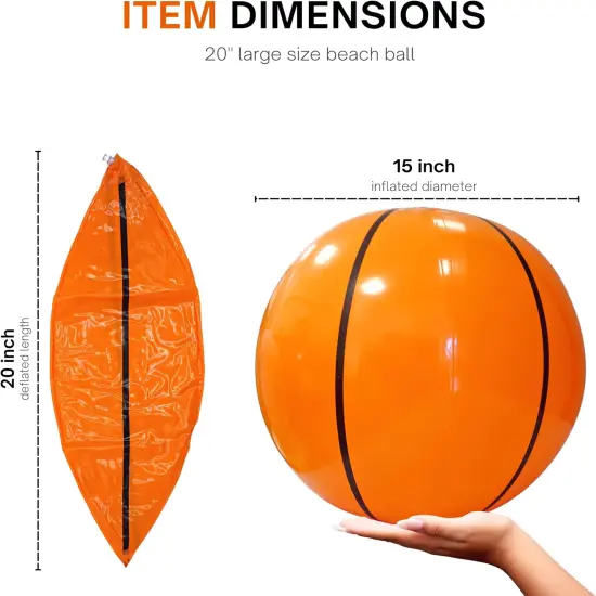 4E's Novelty 20"" 3 Pack Inflatable Basketballs - Basketball Party Decorations & Supplies {4}