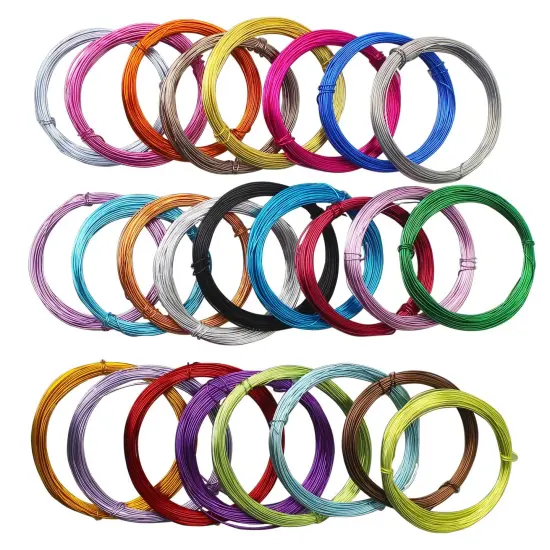 25 Rolls 820 Feet Colored Aluminum Craft Wire 0.8 mm Flexible Metal Artistic Jewelry Beading Wire, Each Roll 32.8 Feet, 25 Colors {3}