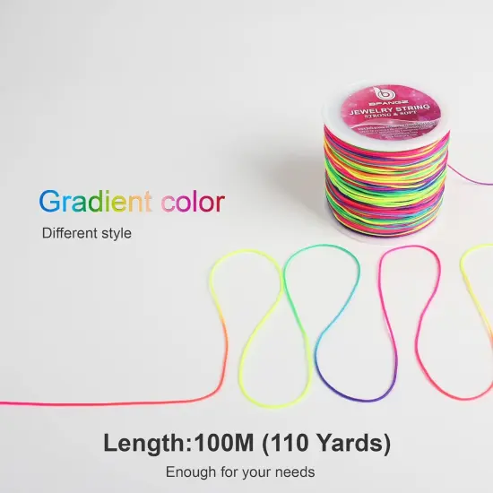 100M Nylon String,0.8mm Nylon Thread Chinese Knotting Cord Tarred Twine Outdoor String for Braided Bracelets,Beading,Necklaces,Macrame Craft,Wind Chime,Blinds,Jewelry Makin {5}