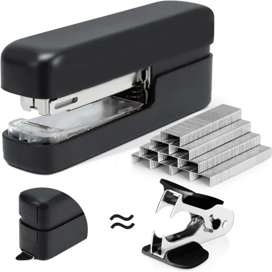 Desktop Staplers with 830 Staples and Integrated Staple Remover, 40 Sheet Capacity Office Stapler, Black {1}